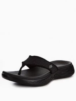 Image of Skechers On The Go 600 Flip Flop Black Size 4 Women