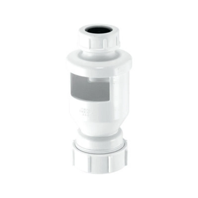 Image of McAlpine TUN-6 One Piece Tun Dish 19/23mm Universal Inlet x 1.25" Universal Outlet Silver