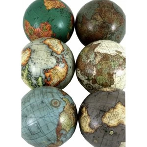 image of Set of 6 x 3" Decorative Globes In Assorted Colours