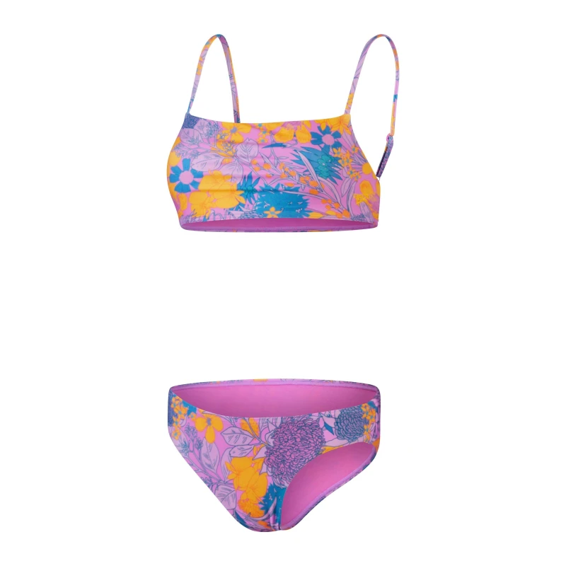 Image of Speedo Womens Two Piece Swimsuit Purple/Yellow female 38 (XL)