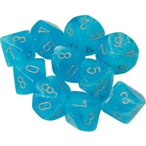 Image of Chessex d10 Dice Set: Luminary Sky/ Silver (10)