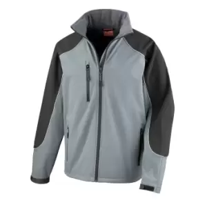 image of Result Mens Ice Fell Hooded Softshell Breathable Waterproof Jacket (345 GSM) (XS) (Grey/Black)