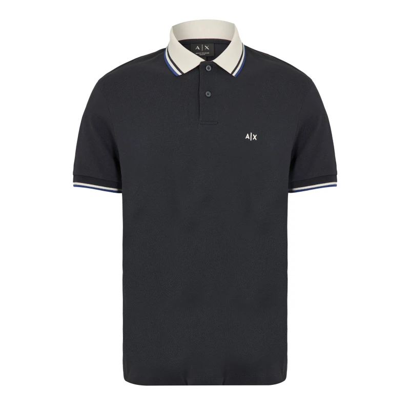 Image of Armani Exchange Mens Short Sleeve Polo Shirt Deep Navy male S