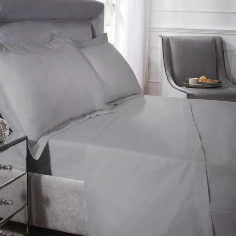 Image of 400 Thread Count Cotton - Extra Deep Fitted Sheet in Silver Grey - Single - Emma Barclay TJ Hughes 5050238087156