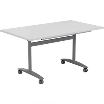 image of 1400MM Rectangular Tilt Top Table - Silver/White