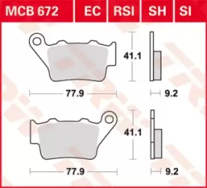 image of TRW Lucas Brake pad MCB672