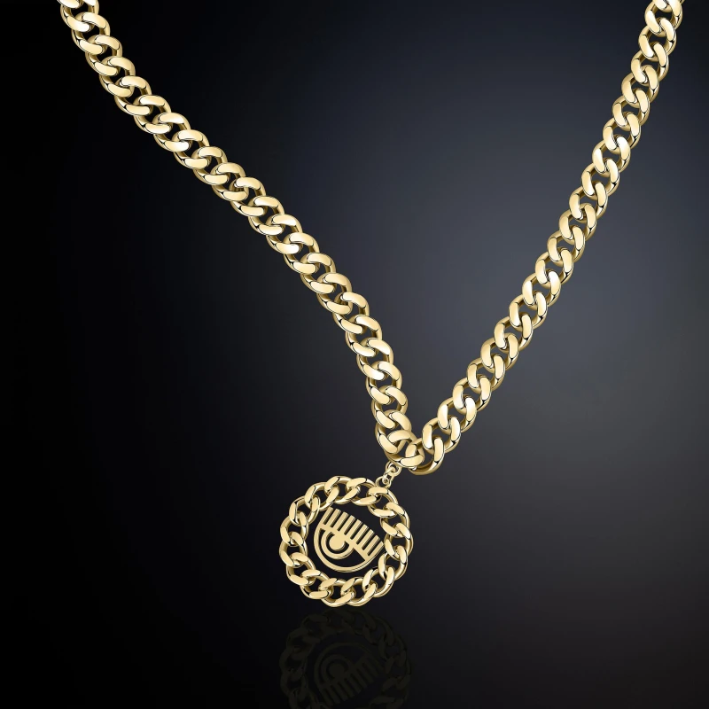 Image of Chiara Ferragni Womens Metallic Chain Necklace Multi female 70CM