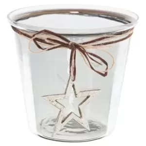 image of Smoked Midnight Hammered Star Large Candle Holder