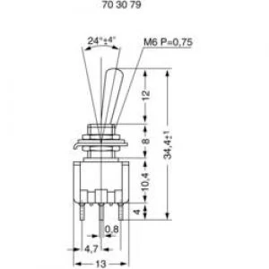 image of Toggle switch 125 V AC 6 A 2 x OnOn Miyama MS 500