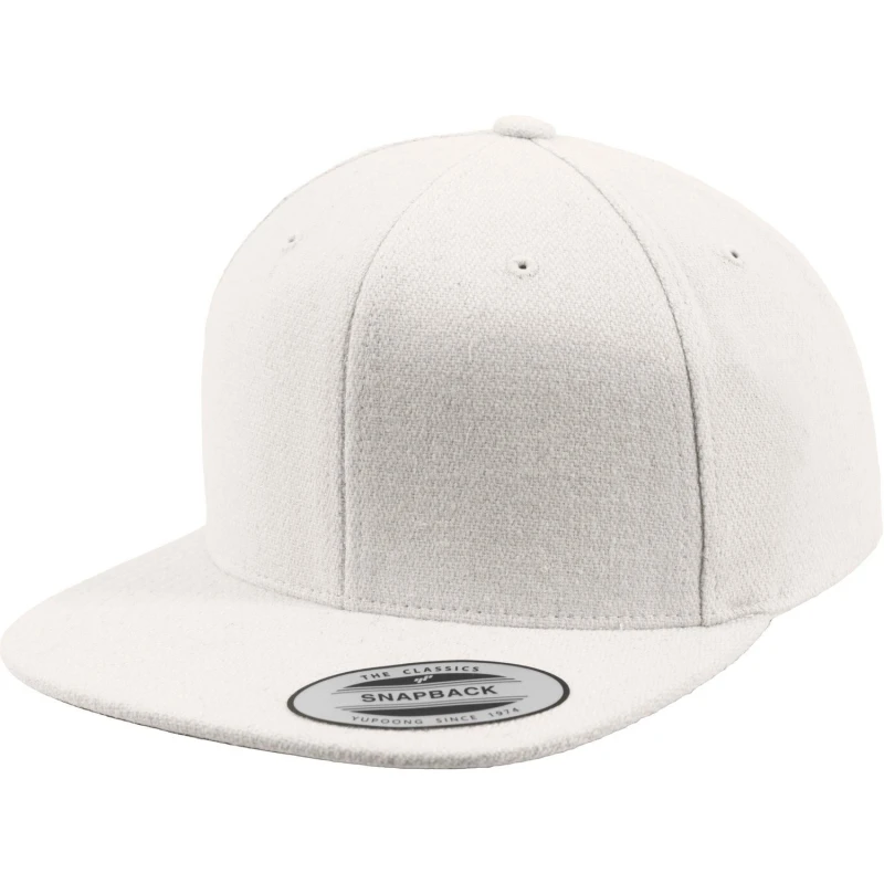 Image of Flexfit by Yupoong Melton Wool Snapback Cap in White White Unisex One Size