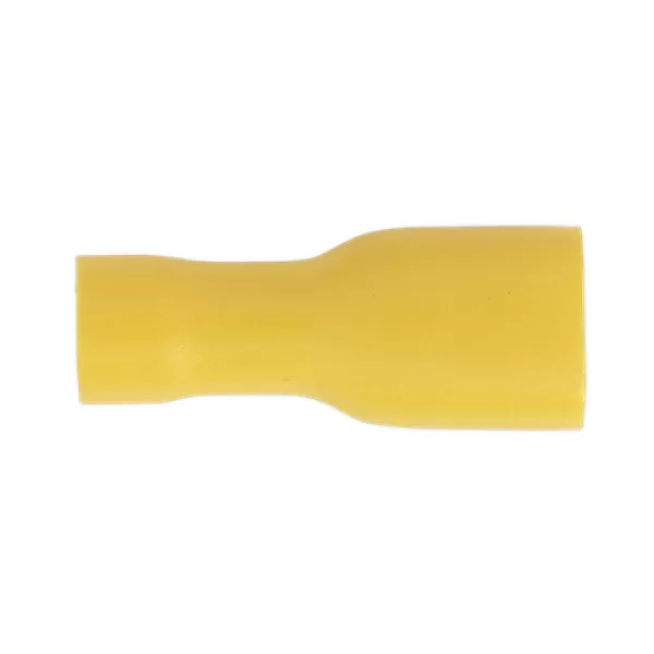 Image of Genuine SEALEY YT11 Fully Insulated Terminal 6.3mm Female Yellow Pack of 100