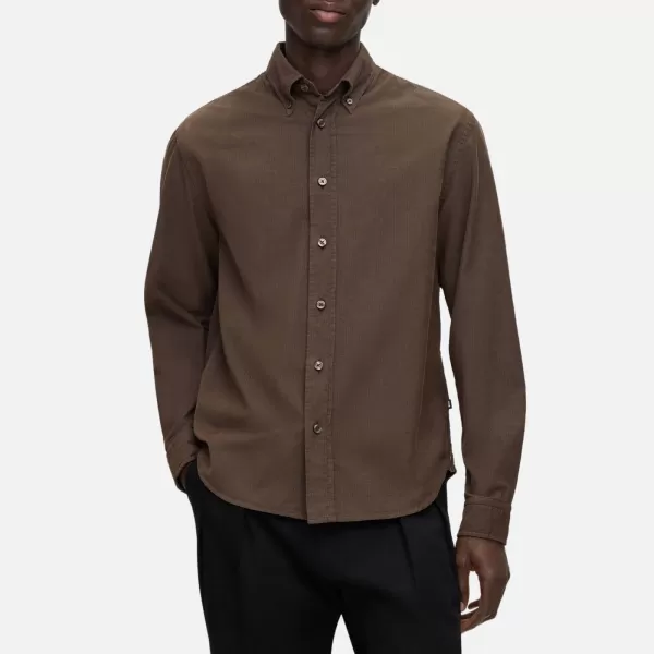 Image of BOSS Black Cotton-Blend Twill Shirt - L