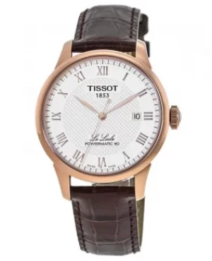 image of Tissot Le Locle Powermatic 80 Silver Dial Brown Leather Strap Mens Watch T006.407.36.033.00 T006.407.36.033.00