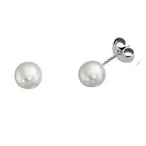 image of Beginnings Sterling Silver E3965W White Stud Earrings