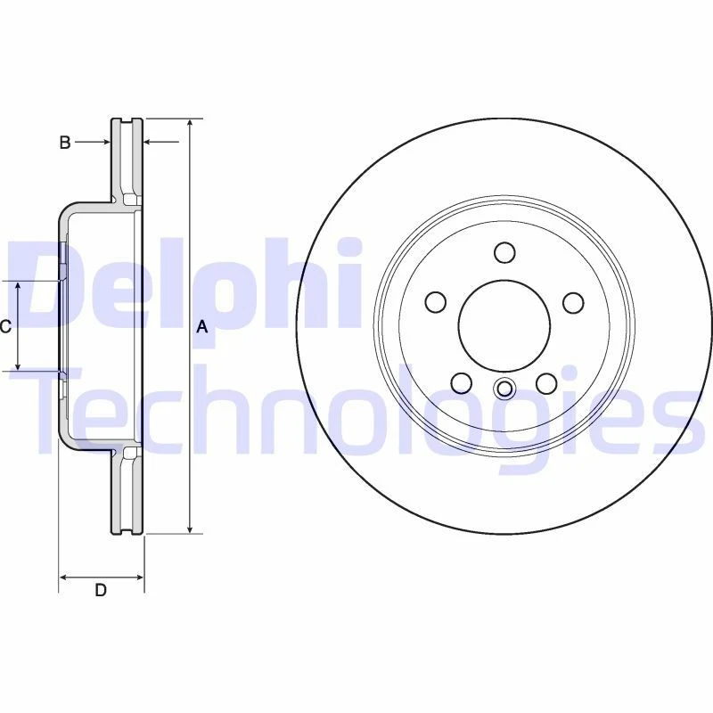 Image of DELPHI Brake disc DELPHI BG4752C