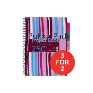 Image of Pukka Pad A4 Project Book Wirebound Plastic Ruled 5 Divider 250 Pages