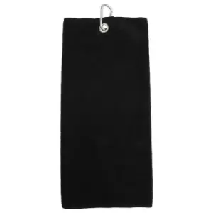 image of Towel City Microfibre Golf Towel (One Size) (Black)