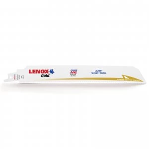 image of Lenox Gold Lazer 8TPI Thickest Metal Cutting Reciprocating Saw Blades 229mm Pack of 5