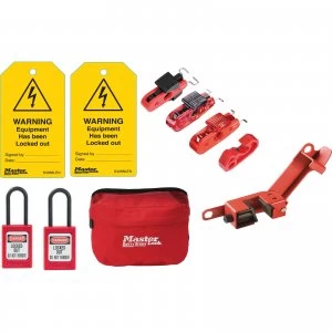 Image of Masterlock 10 Piece Electrical Lockout and Tagout Kit