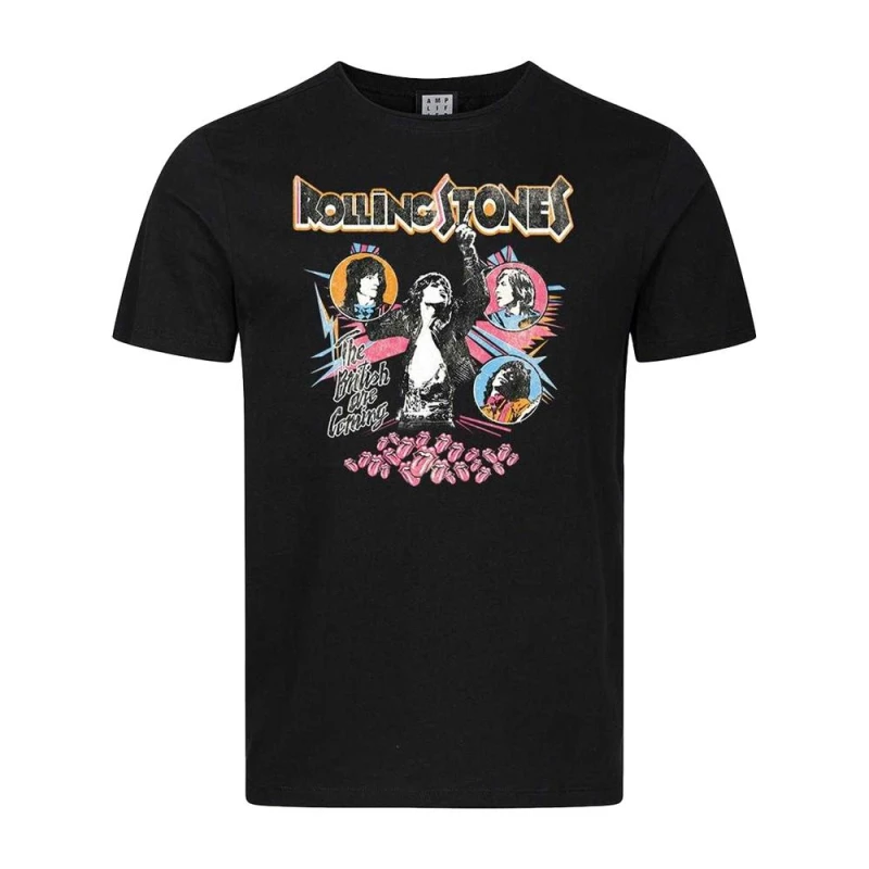 Image of Amplified Mens British Are Coming The Rolling Stones T-Shirt in Black Size: XS Black Male XS