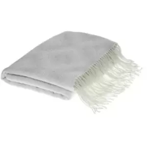 Image of Laura Ashley Payton Silver Throw, Mohair, Check