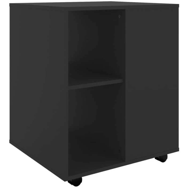 Image of VIDAXL Rolling Cabinet Black 60x53x72cm Engineered Wood Vidaxl 8720286609972