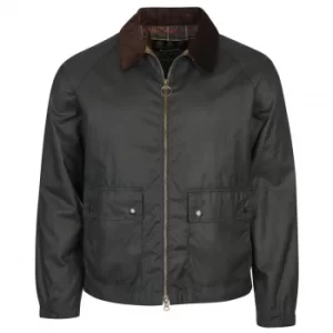 Image of Barbour Mens Dom Wax Jacket Navy Large