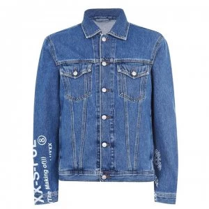 Image of Diesel Text Denim Jacket - Denim 01