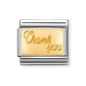 Image of Nomination Classic Gold Thank You Charm