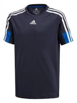 Image of Adidas Boys A.R. 3-Stripes T-Shirt - Navy