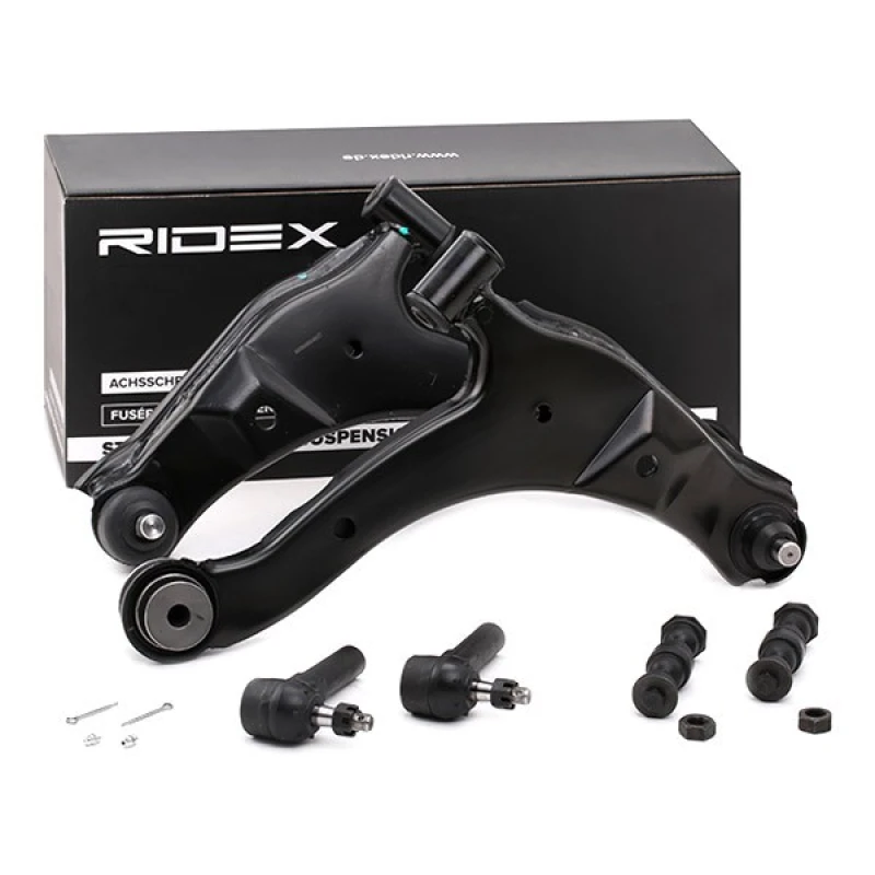 Image of RIDEX 772S0129 Control arm repair kit with coupling rod, Front Axle Right, Control Arm Suspension Kit (772)