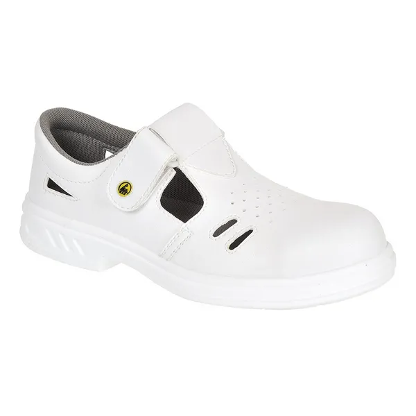 Image of Portwest Steelite Ebro ESD Safety Sandals FW48WHR44 Colour: White