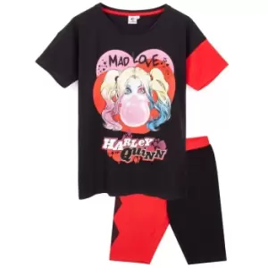 Image of Harley Quinn Womens/Ladies Mad Love Pyjama Set (S) (Red/Black)