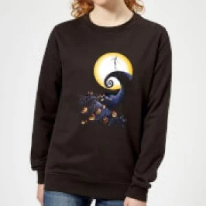 Image of Disney The Nightmare Before Christmas Jack Skellington Pumpkin King Colour Womens Black Sweatshirt - XXL - Black