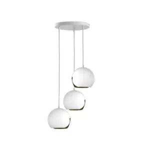 Image of Malaga Cluster Pendant Ceiling Light White, 32cm, 3x E27