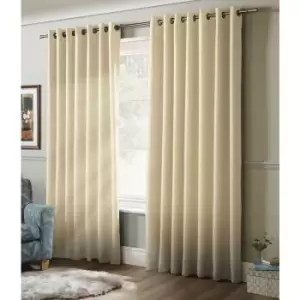 image of 100% Blackout Eyelet Ring Top Curtains Cream 90 x 90 - Cream