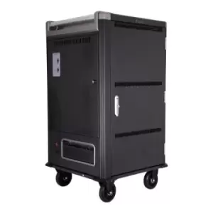 Image of V7 Charge Cart - 30 Devices - Secure Store and Charge Chromebooks Notebooks and Tablets - UK Plug