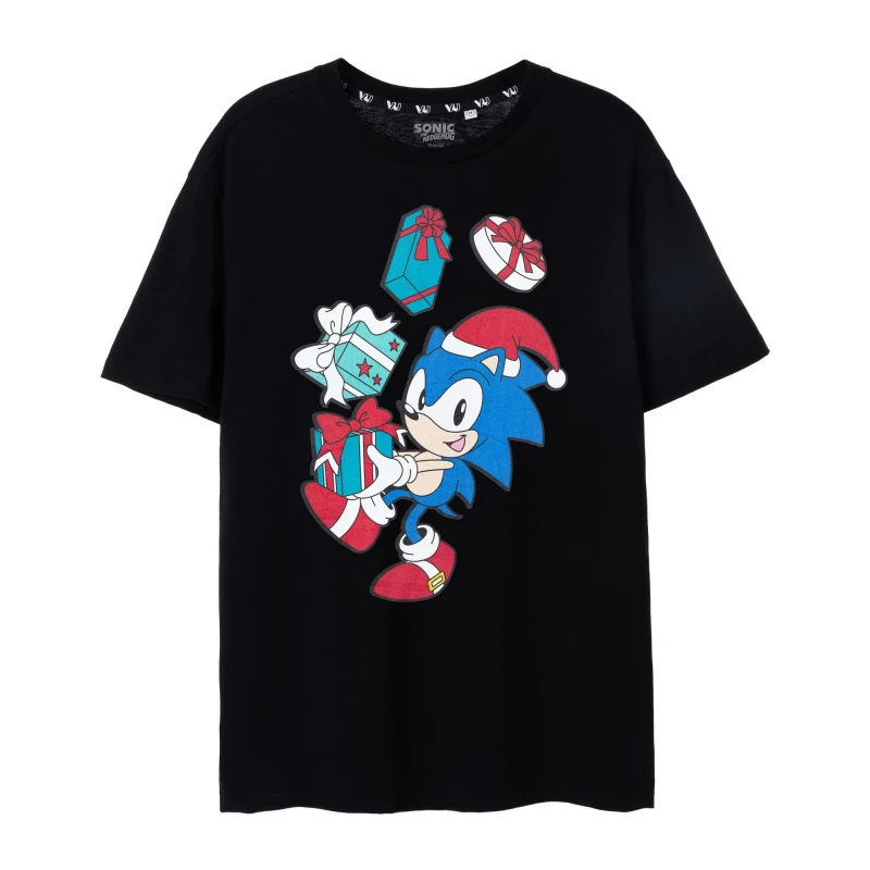 Image of Sonic the Hedgehog Sonic the Hedgehog Men Short Sleeved T-Shirt in Black Size: Small Black S Male 5063203023806