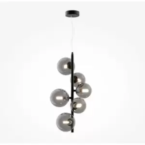 image of Maytoni Lighting - Maytoni Maytoni Dallas Modern 6 Light Bar Pendant Ceiling Light Black, Smoky Shade, G9