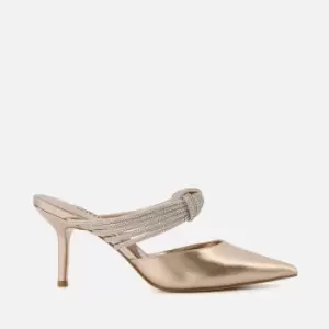 Image of Dune Womens Croatia Leather Court Shoes - Gold - UK 7