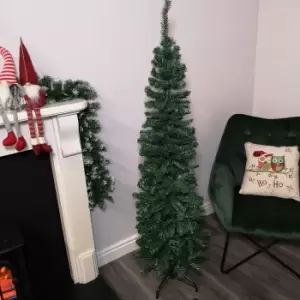 Image of 5.5ft (1.7m) Premier Spruce Pine Plain Green Slim Christmas Tree