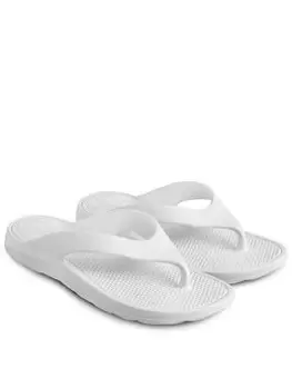 image of TOTES Ladies Solbounce with Toe Post Sandals, White, Size 5, Women