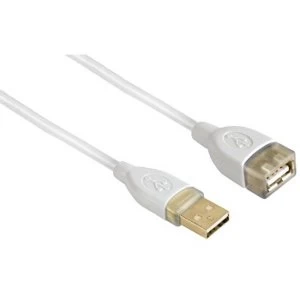 Image of Hama USB 2.0 Extension cable gold-plated, double shielded white 1.80 m