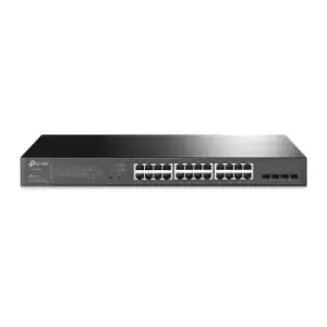 JetStream 28-Port Gigabit Smart PoE Switch with 24-Port PoE+ - Gigabit Ethernet (10/100/1000) - Power over Ethernet (PoE) - Rack mounting