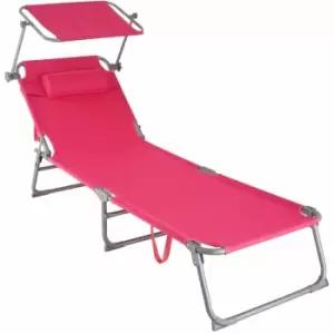 image of Tectake Sun Lounger Chloe Pink