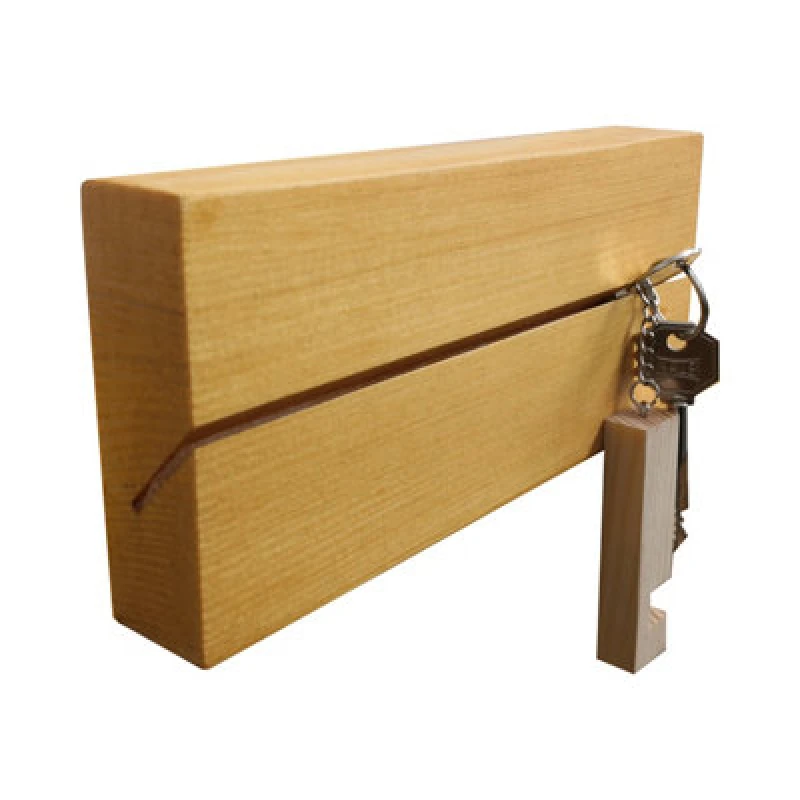 Image of Decorotika Cleppa Handmade Wooden Wall Mounted Key Holder Key Organizer (25 cm) Natural unisex