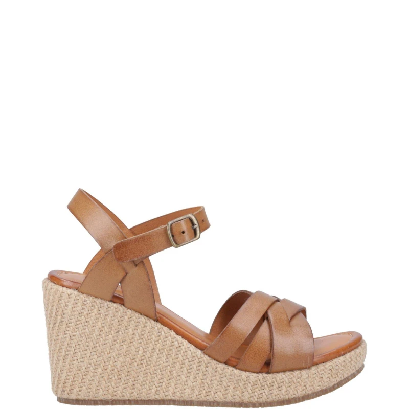 Image of Hush Puppies Phoebe Wedge Sandal - Brown Brown 7
