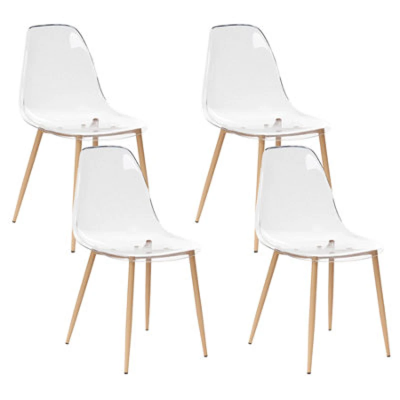 Image of Beliani Set Of 4 Dining Chairs Takilma Transparent