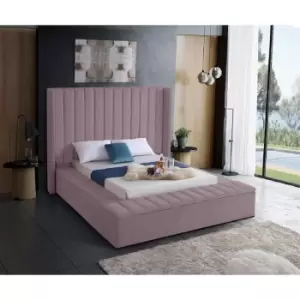 Image of Kensington Upholstered Beds - Plush Velvet, King Size Frame, Pink - Pink