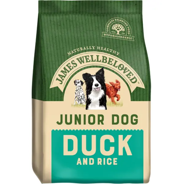 Image of James Wellbeloved Junior Duck and Rice Dog Food 15kg